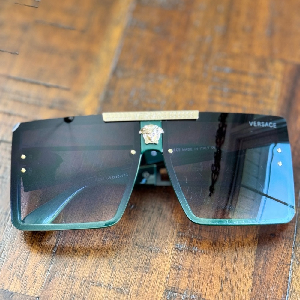 Green Square Frame Versace Medusa Sunglasses